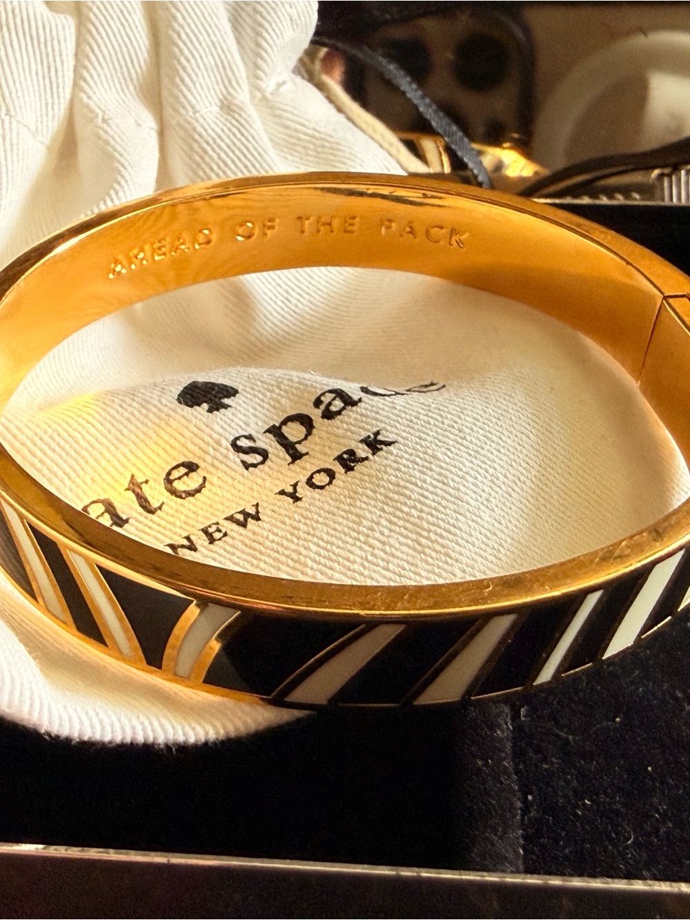kate spade New York Black & Gold Bracelet “Ahead of the Pack”